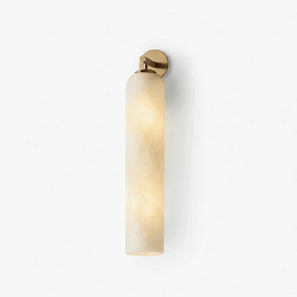 Tube Cylinder Wall Sconce in alabaster for Hallway by AUVIELIGHT