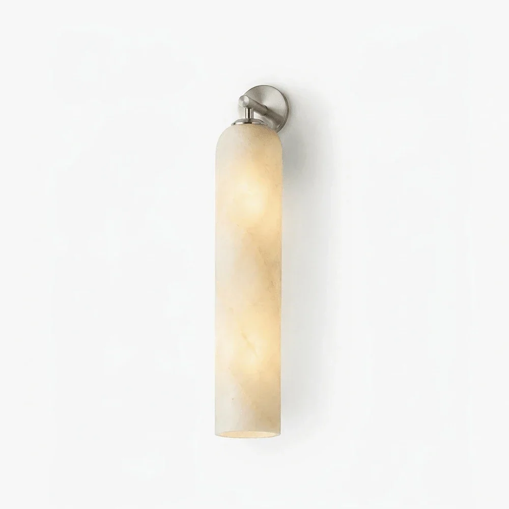 Tube Cylinder Wall Sconce in alabaster for Hallway by AUVIELIGHT
