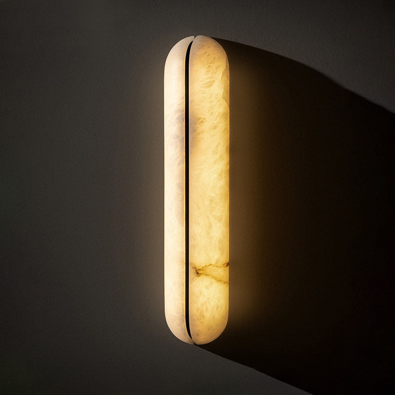 Vertical Wall Sconce in alabaster for Hallway by AUVIELIGHT