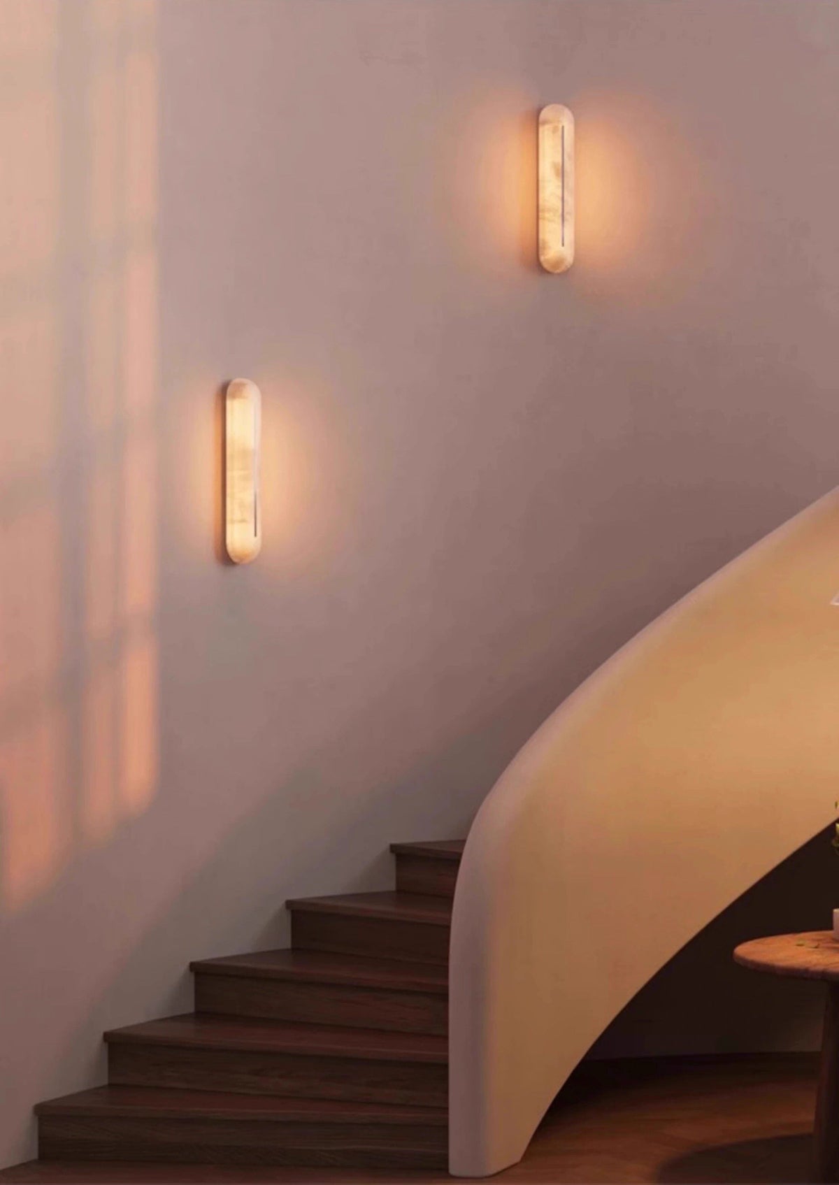 Vertical Wall Sconce in alabaster for Hallway by AUVIELIGHT