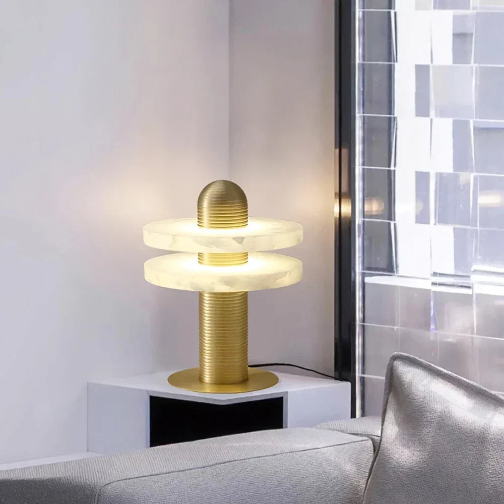 Column Lamp in alabaster for Living Room by AUVIELIGHT