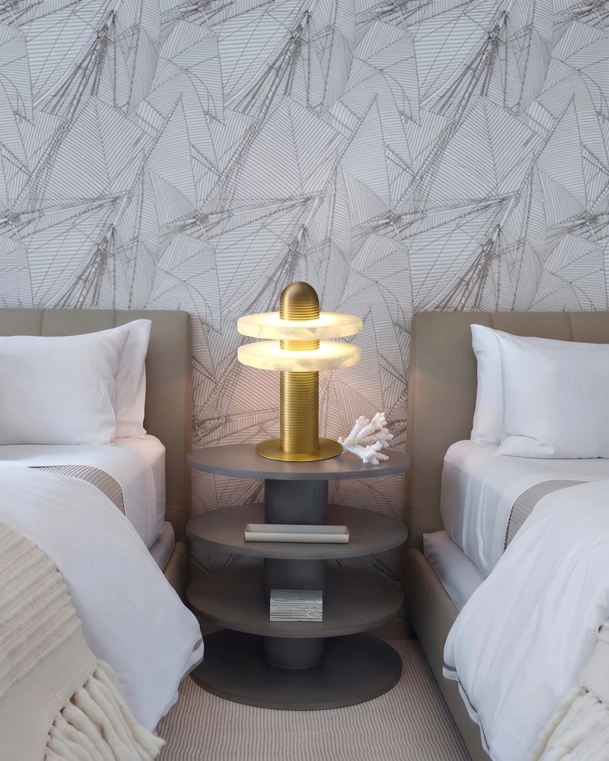 Column Lamp in alabaster for Living Room by AUVIELIGHT