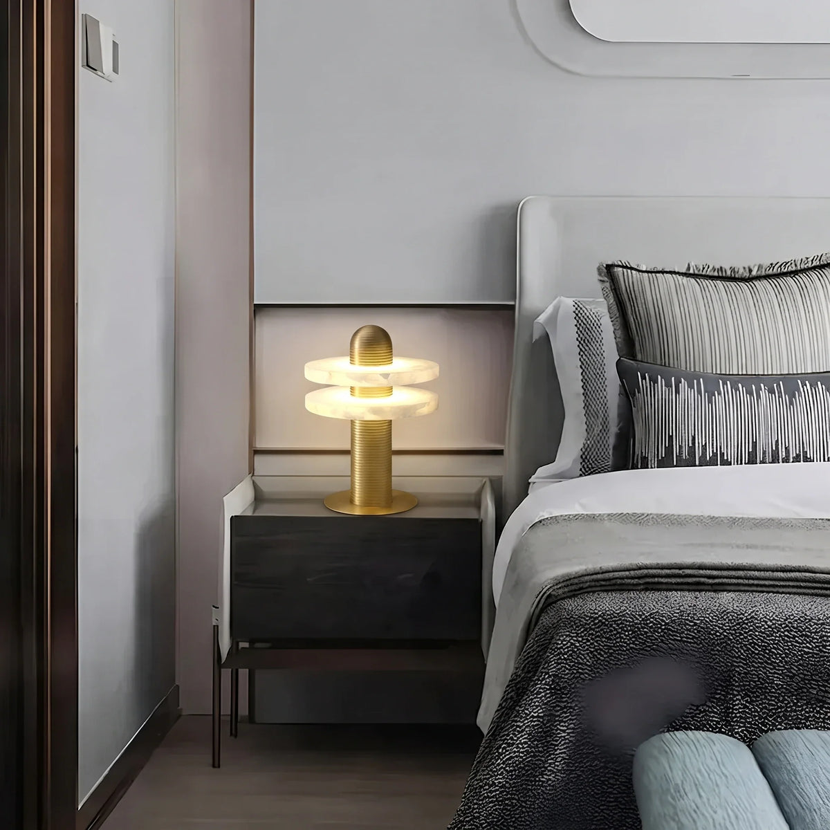 Column Lamp in alabaster for Living Room by AUVIELIGHT