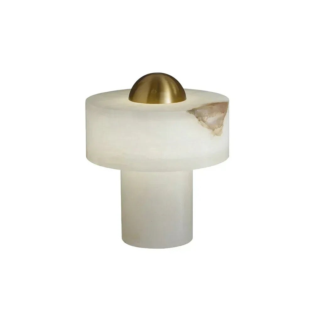 Dome Table Lamp in alabaster for Living Room by AUVIELIGHT, Dia 25cm x H 25cm / ∅ 9.8″ x H 9.8″ / White / AU plug and 3 other sizes