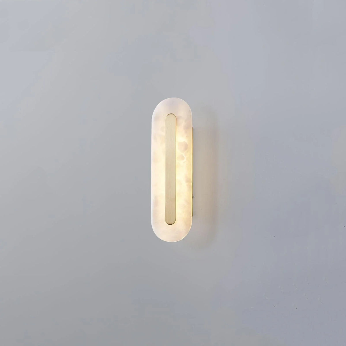 Linear Wall Sconce in alabaster for Hallway by AUVIELIGHT, ∅ 4.3" x H 13.8" / Dia 11cm x H 35cm / Colour / Warm Light
