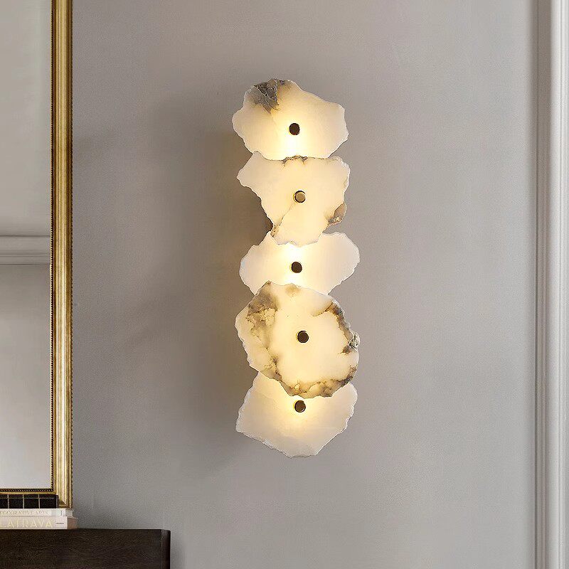 Cascade Wall Sconce in alabaster for Hallway by AUVIELIGHT