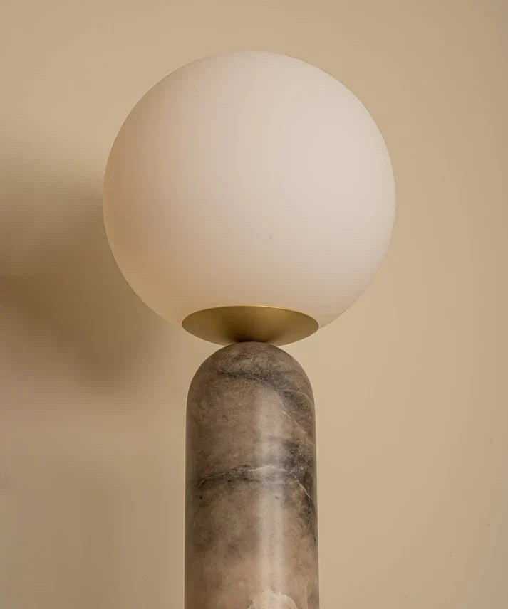 Column Globe Table Lamp in alabaster for Living Room by AUVIELIGHT