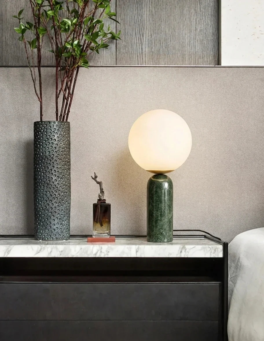 Column Globe Table Lamp in alabaster for Living Room by AUVIELIGHT