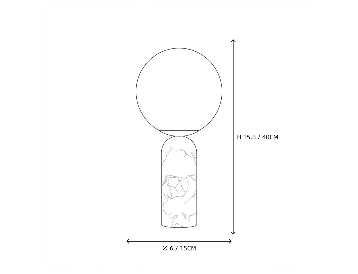 Column Globe Table Lamp in alabaster for Living Room by AUVIELIGHT