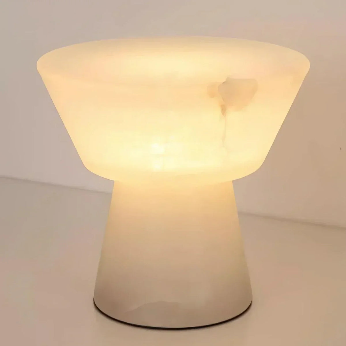 Conical Table Lamp in alabaster for Living Room by AUVIELIGHT, Dia 20cm x H 20cm / ∅ 7.9″ x H 7.9″ / White / AU plug and 7 other sizes