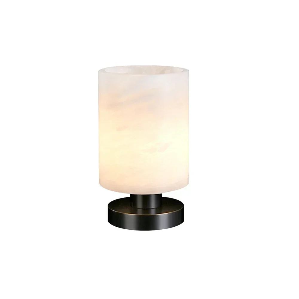 Cylinder Table Lamp in alabaster for Living Room by AUVIELIGHT