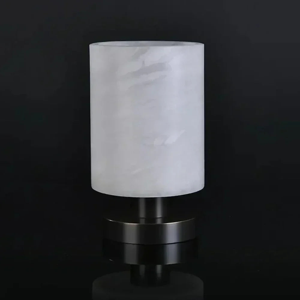 Cylinder Table Lamp in alabaster for Living Room by AUVIELIGHT