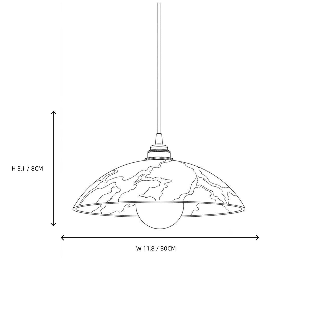 Dome Pendant Light in alabaster for Kitchen Island by AUVIELIGHT
