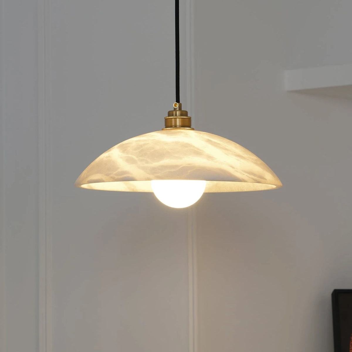 Dome Pendant Light in alabaster for Kitchen Island by AUVIELIGHT