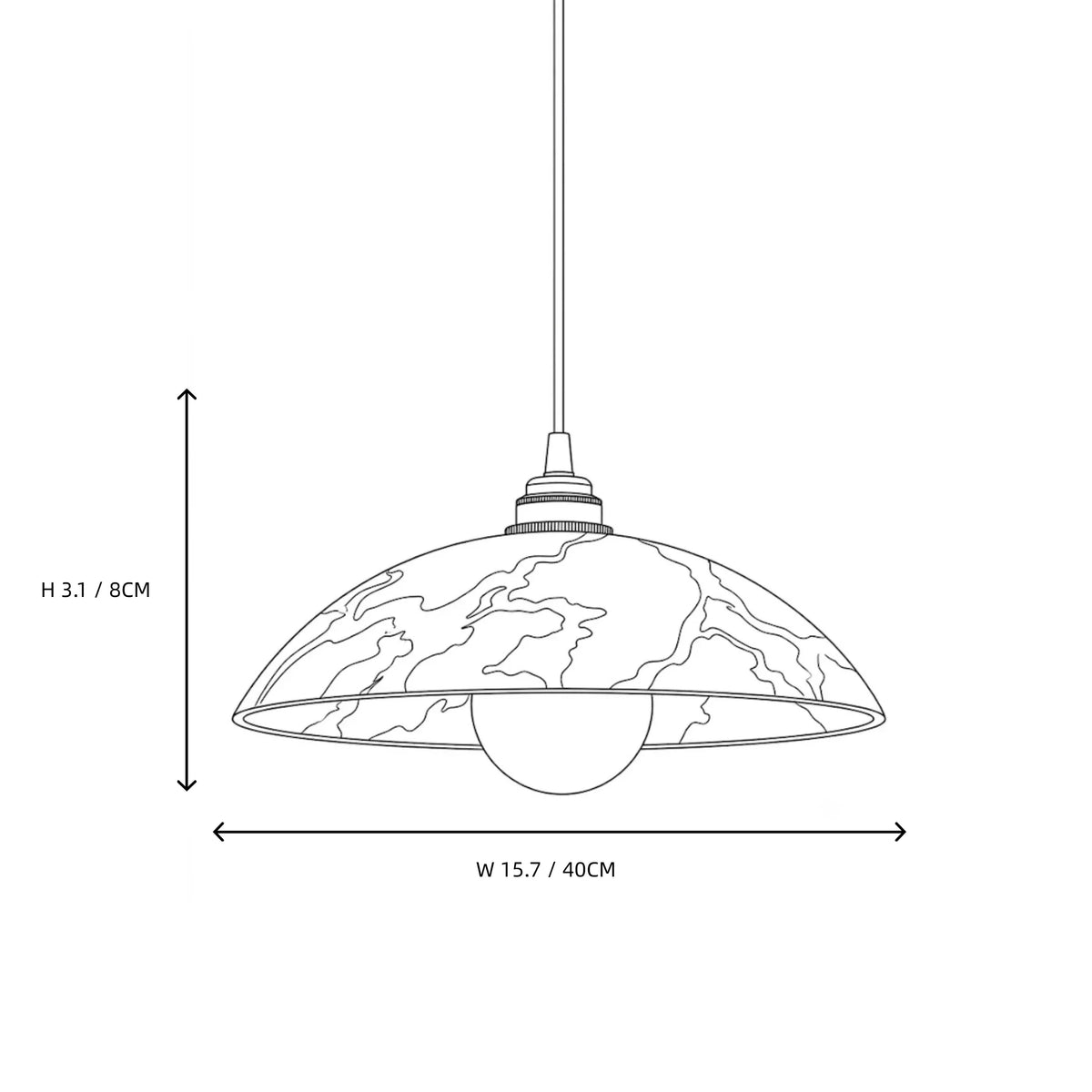 Dome Pendant Light in alabaster for Kitchen Island by AUVIELIGHT