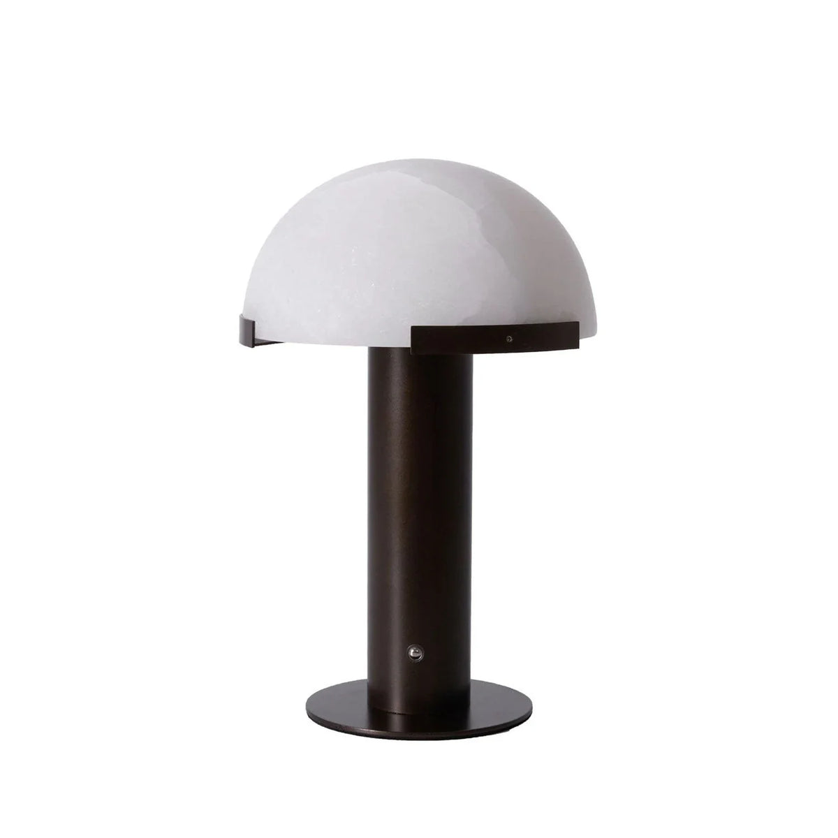 Dome Table Lamp in alabaster for Living Room by AUVIELIGHT, ∅ 11.8" x H 19.6" /Dia 30cm x H 50cm / Black & White Glass / American plug and 3
