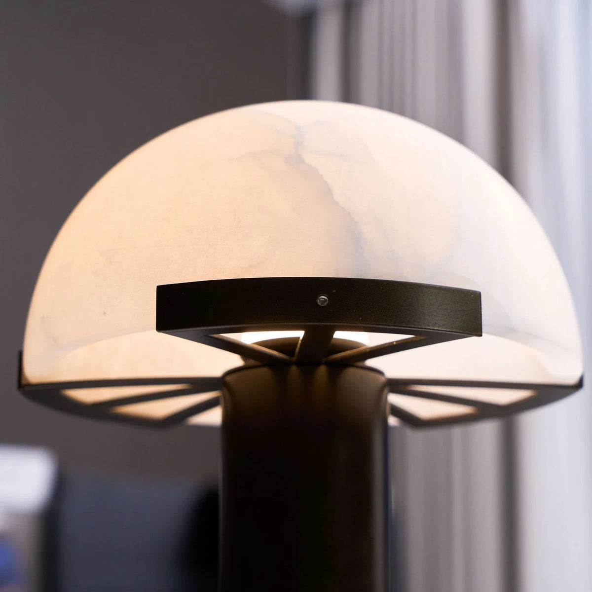 Dome Table Lamp in alabaster for Living Room by AUVIELIGHT