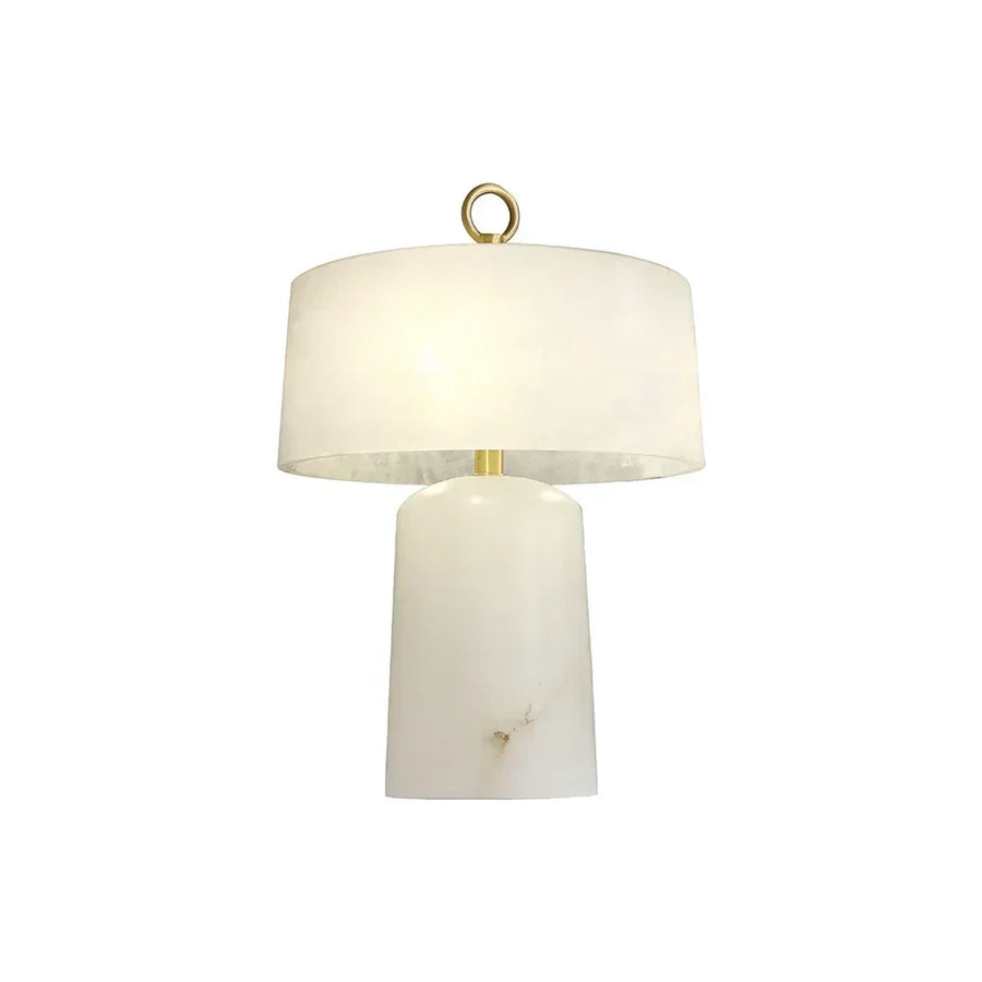 Drum Table Lamp in alabaster for Living Room by AUVIELIGHT