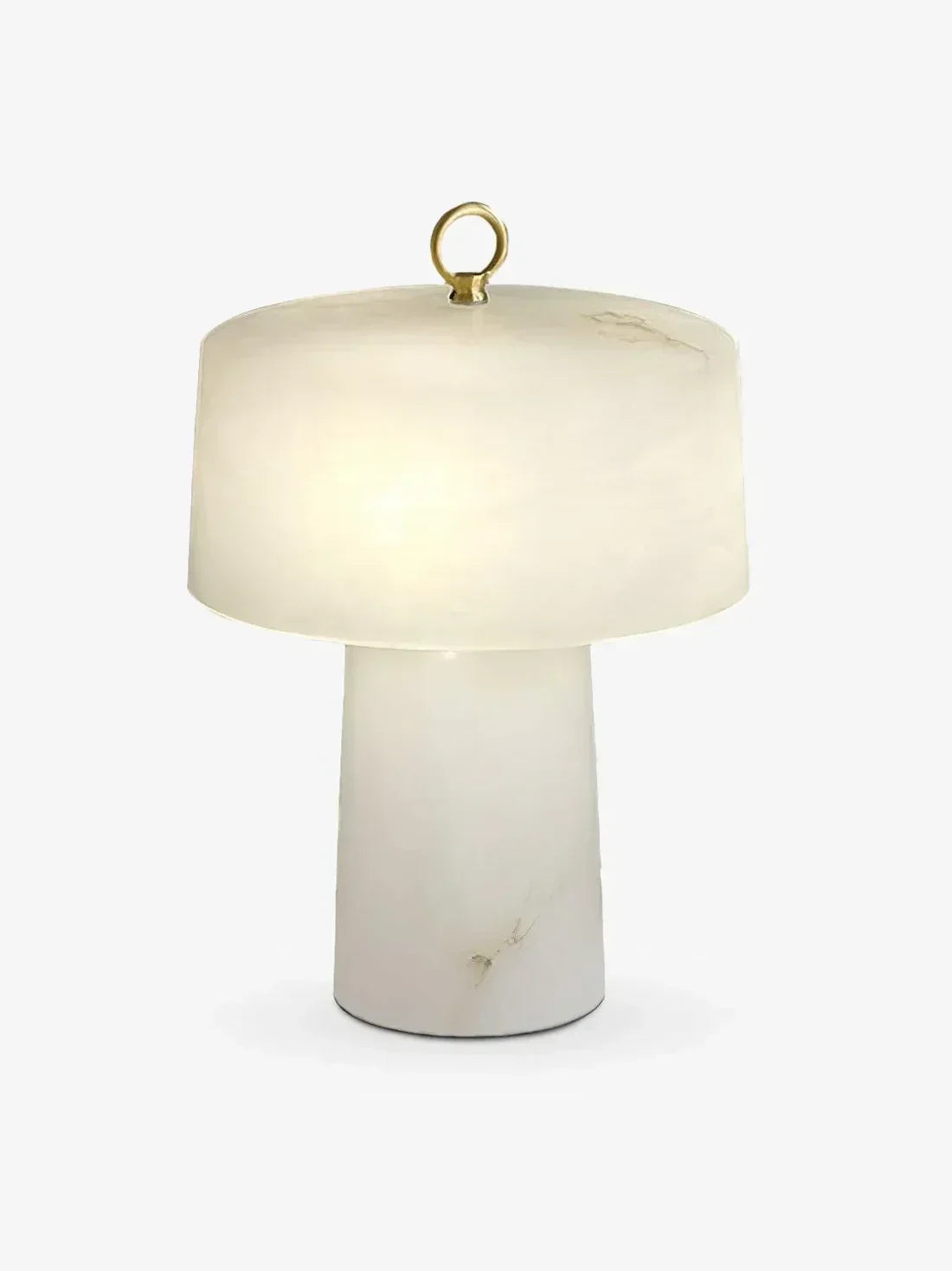 Drum Table Lamp in alabaster for Living Room by AUVIELIGHT