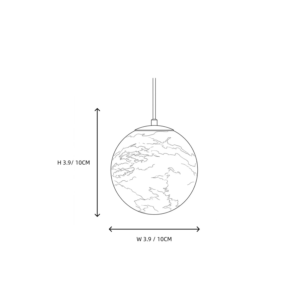Globe Pendant Light in alabaster for Kitchen Island by AUVIELIGHT
