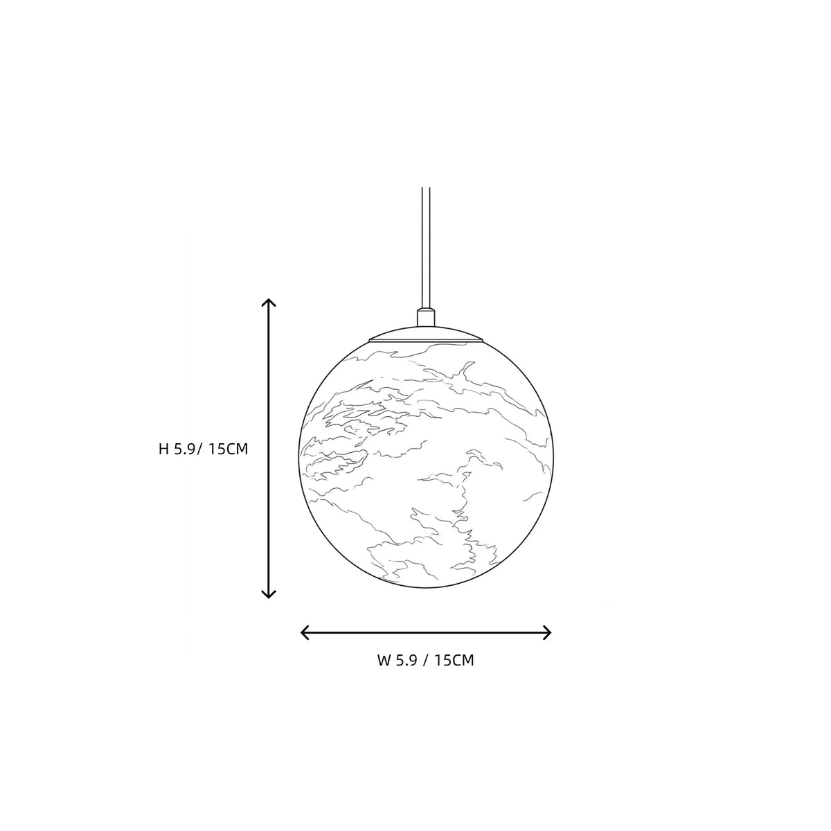 Globe Pendant Light in alabaster for Kitchen Island by AUVIELIGHT