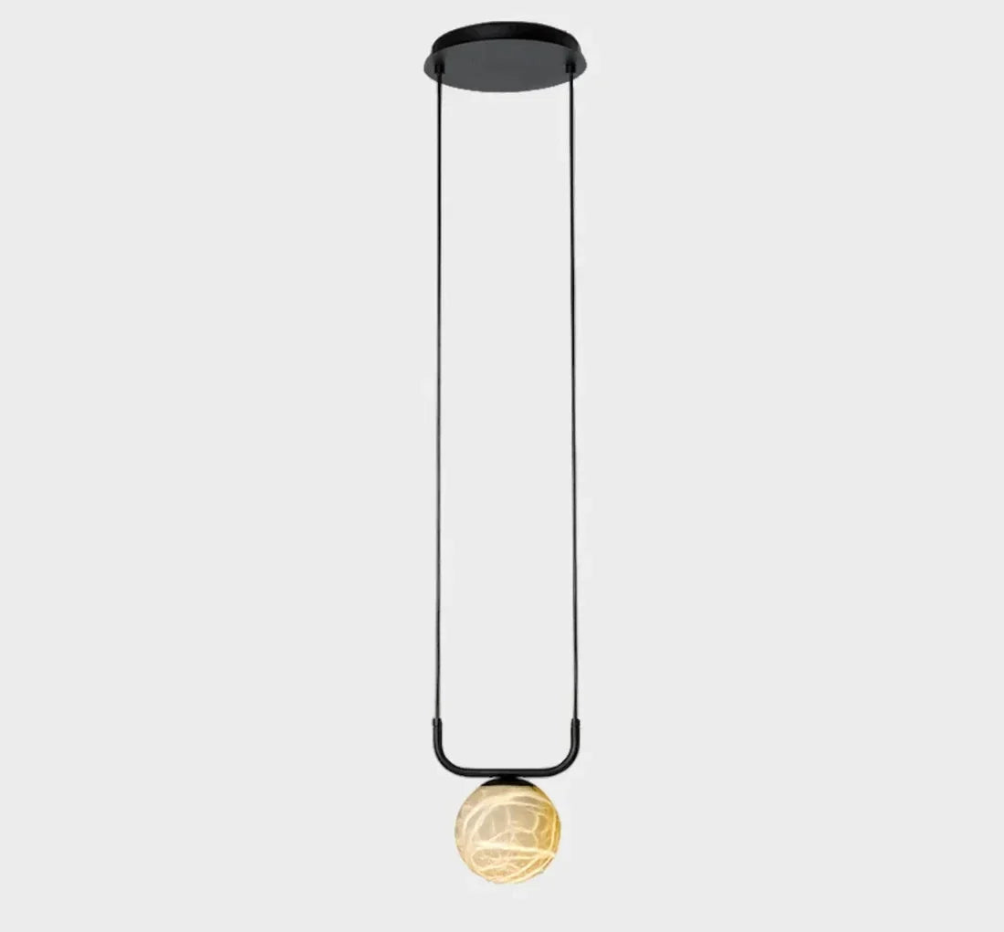 U-Bracket Globe Pendant Light in alabaster for Kitchen Island by AUVIELIGHT