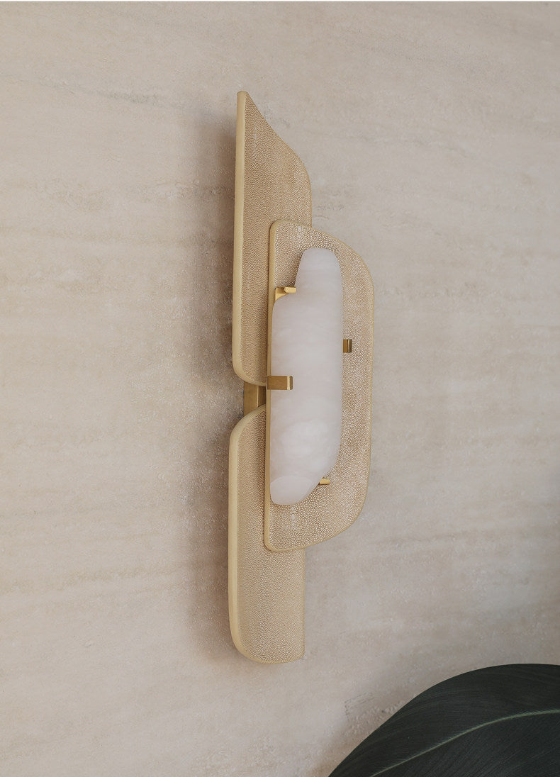 Layered Wall Sconce in alabaster for Hallway by AUVIELIGHT