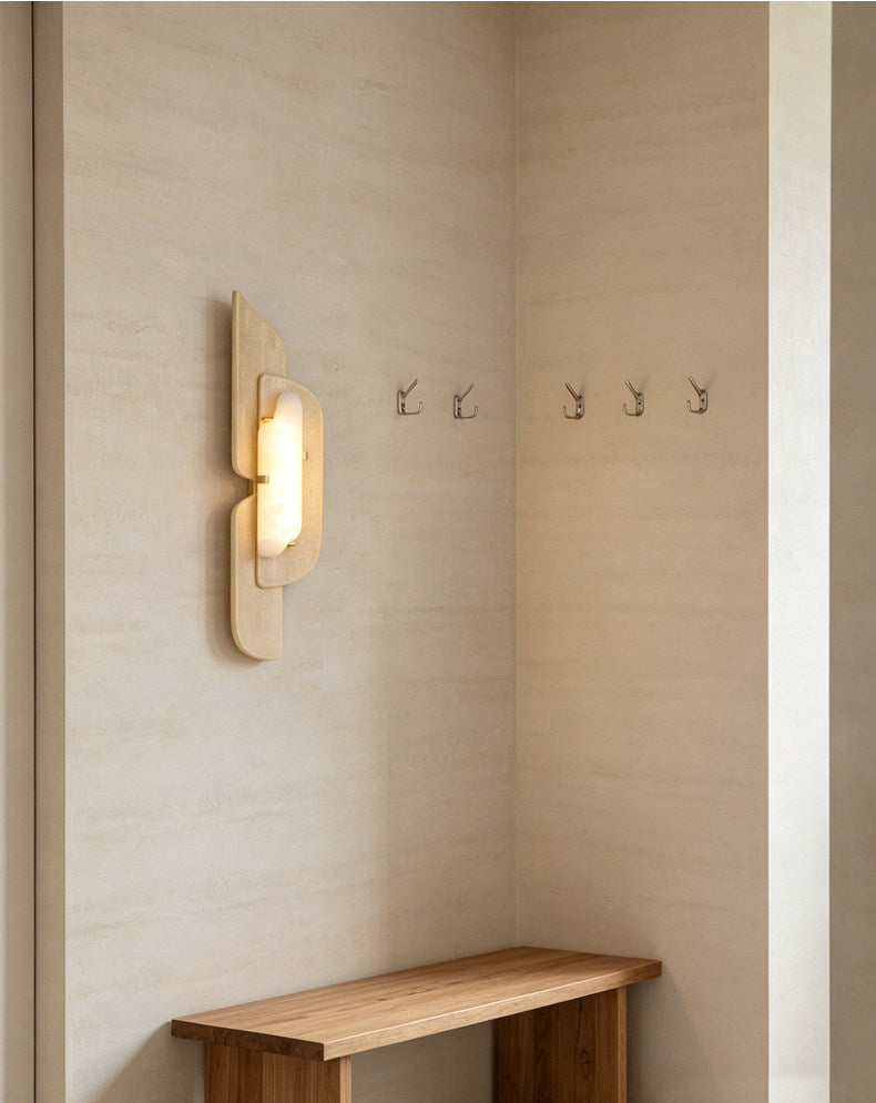 Layered Wall Sconce in alabaster for Hallway by AUVIELIGHT