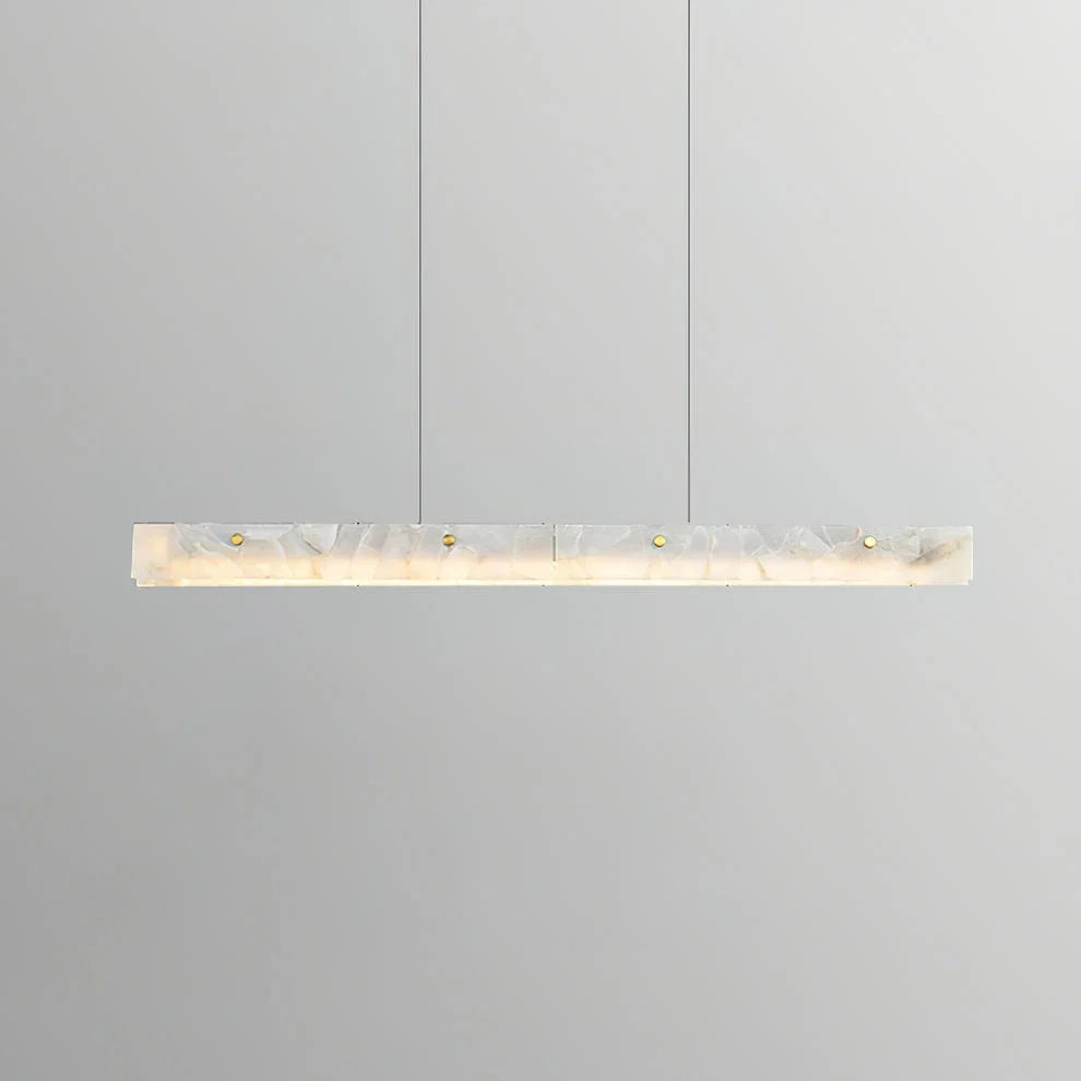 Linear Pendant Light in alabaster for Kitchen Island by AUVIELIGHT