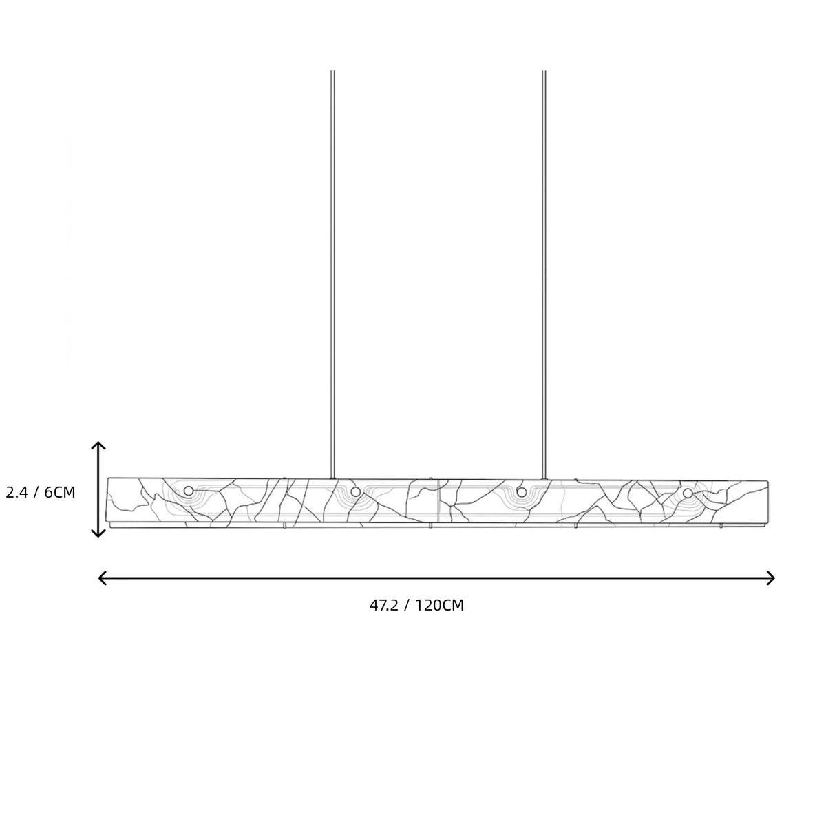 Linear Pendant Light in alabaster for Kitchen Island by AUVIELIGHT