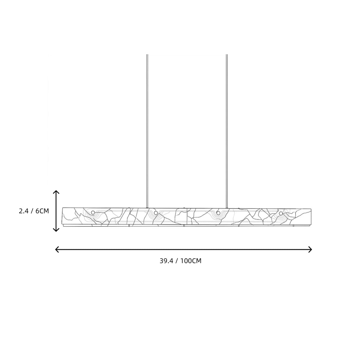 Linear Pendant Light in alabaster for Kitchen Island by AUVIELIGHT
