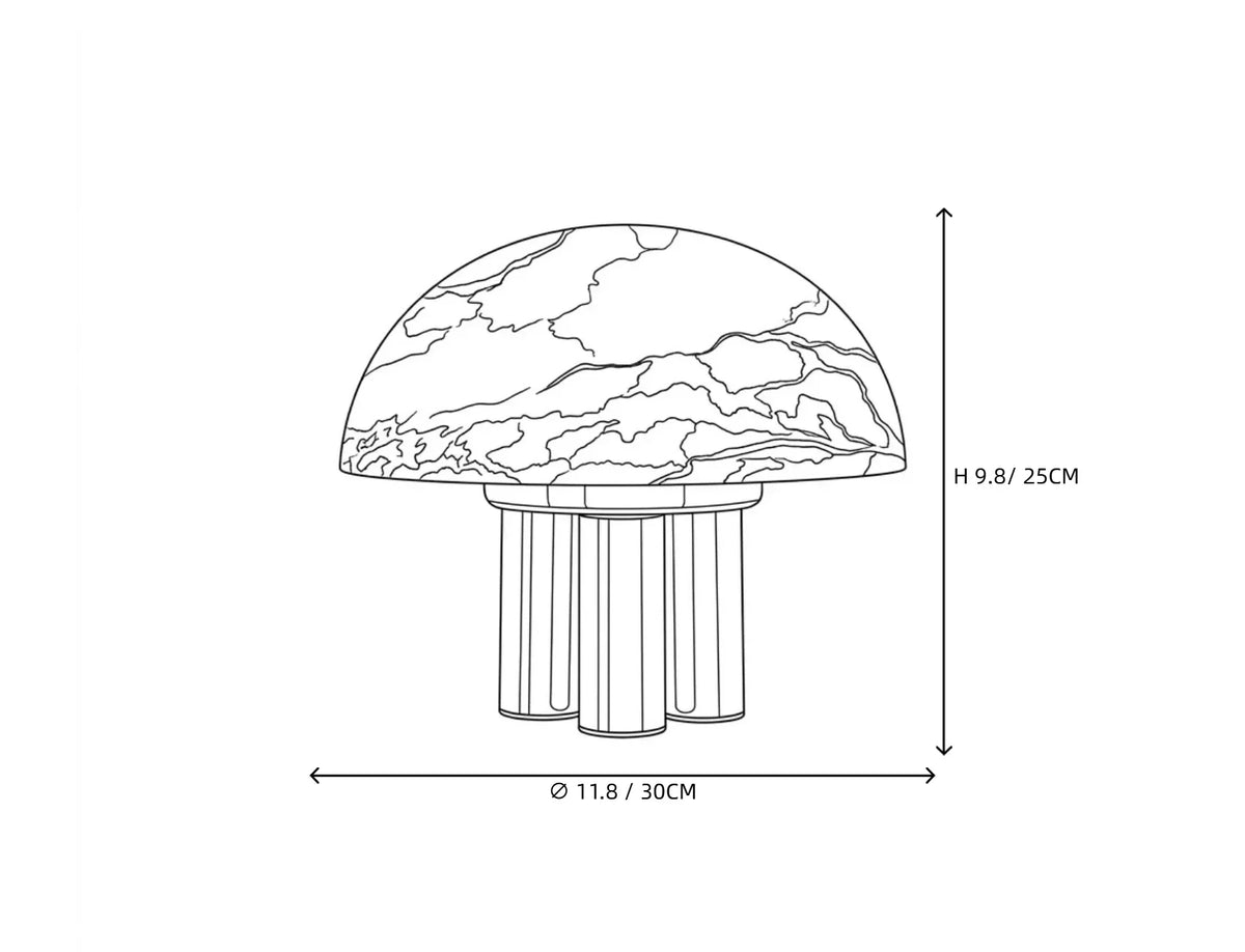 Mushroom Table Lamp in alabaster for Living Room by AUVIELIGHT