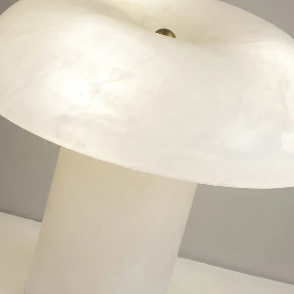 Mushroom Table Lamp in alabaster for Living Room by AUVIELIGHT