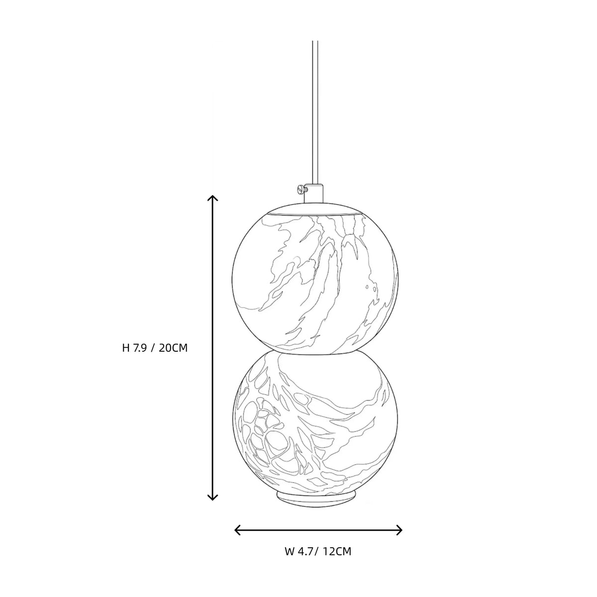 Orb Pendant Light in alabaster for Kitchen Island by AUVIELIGHT
