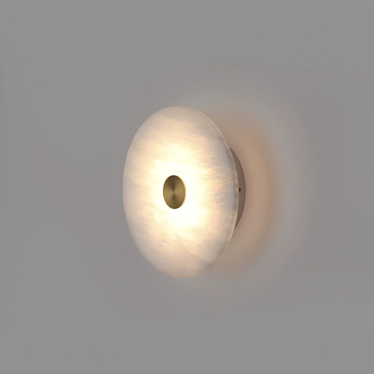 Platter Wall Sconce in alabaster for Hallway by AUVIELIGHT