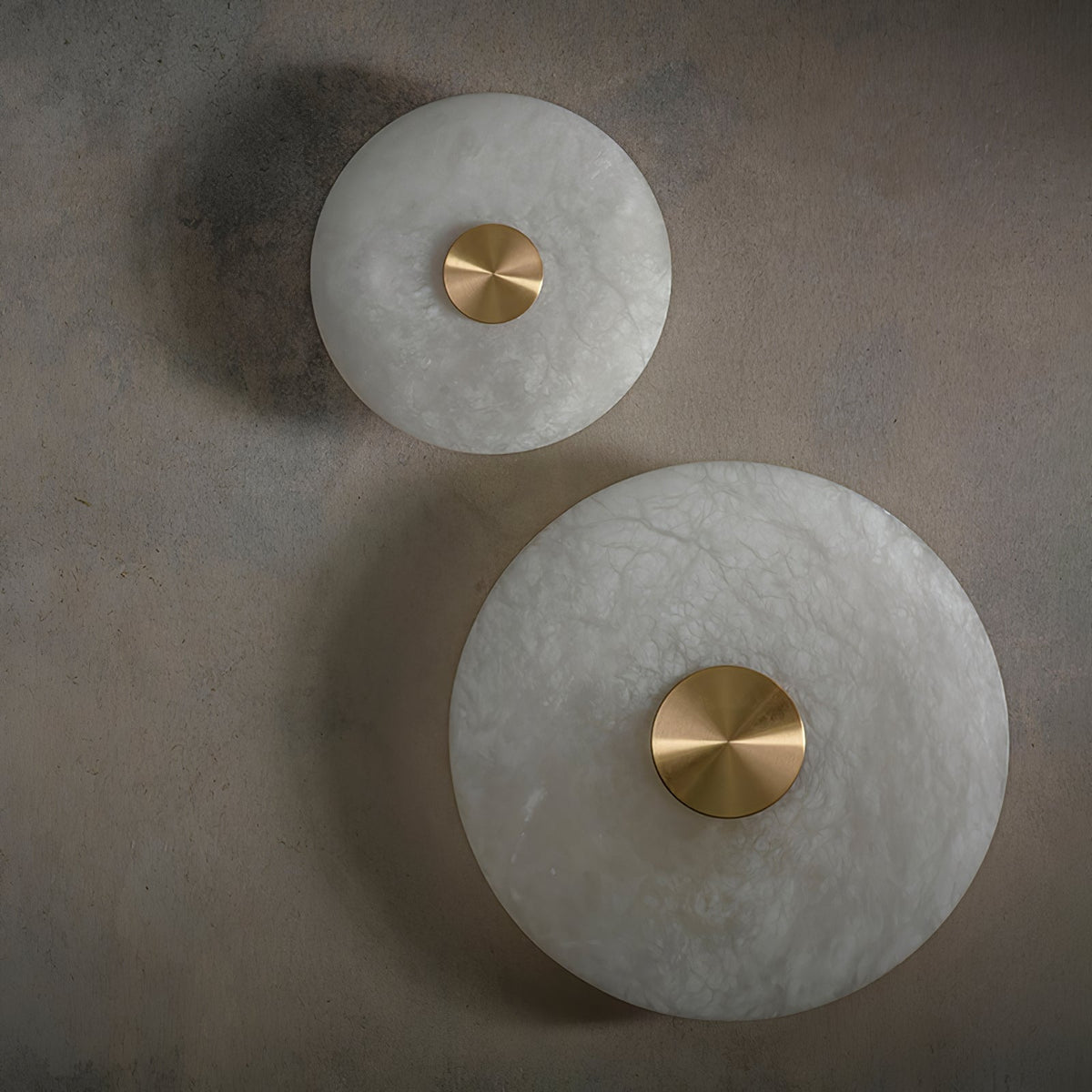 Platter Wall Sconce in alabaster for Hallway by AUVIELIGHT