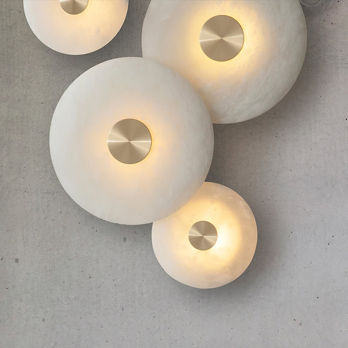 Platter Wall Sconce in alabaster for Hallway by AUVIELIGHT