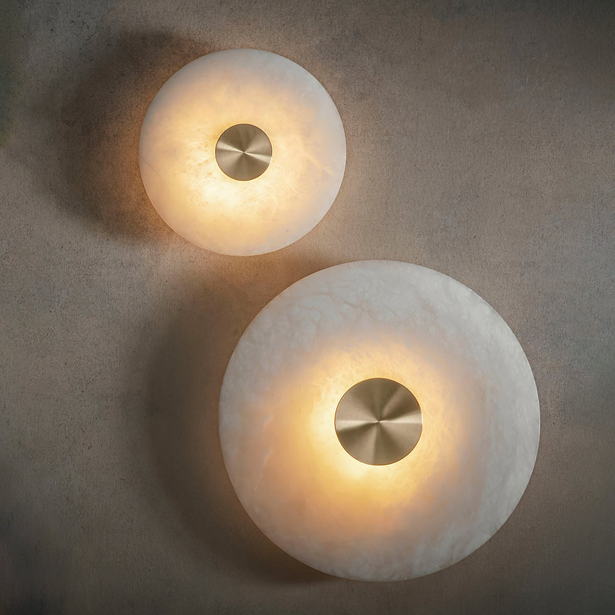 Platter Wall Sconce in alabaster for Hallway by AUVIELIGHT