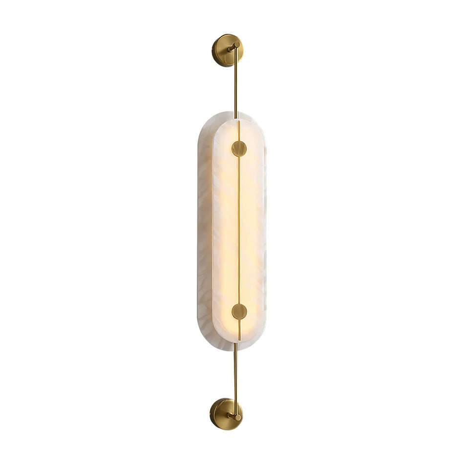 Solvane Slender Oval Wall Sconce in alabaster for Hallway by AUVIELIGHT