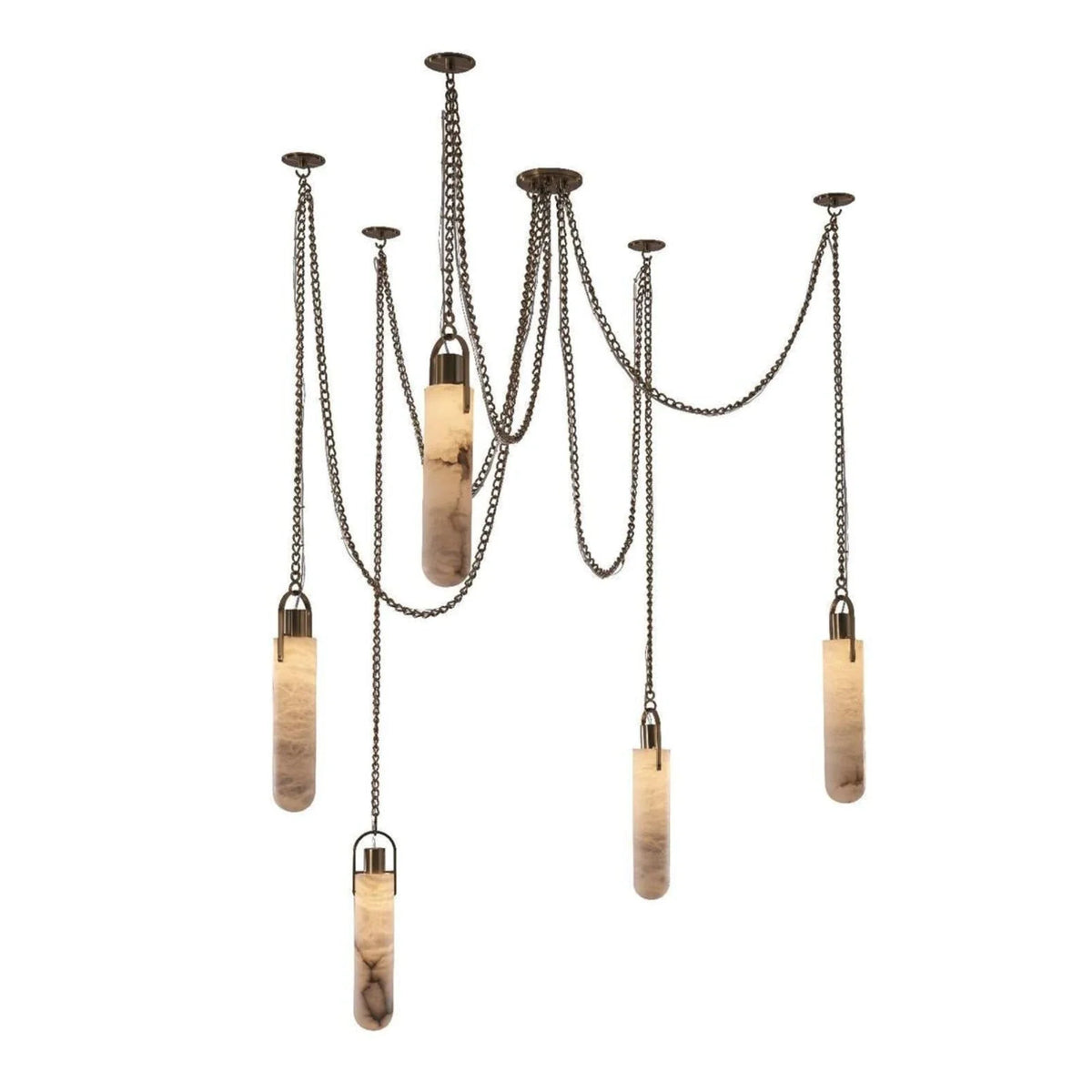 Chain Chandelier in alabaster for Dining Room by AUVIELIGHT