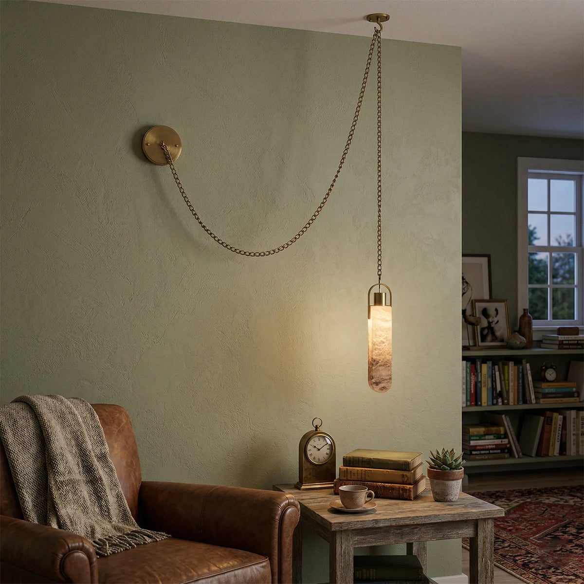 Chain Chandelier in alabaster for Dining Room by AUVIELIGHT