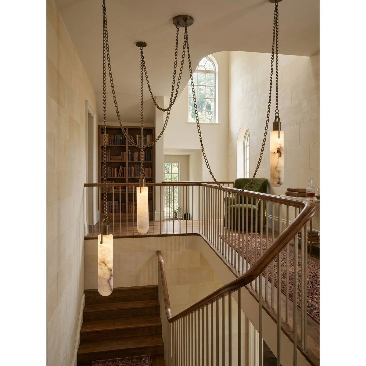 Chain Chandelier in alabaster for Dining Room by AUVIELIGHT