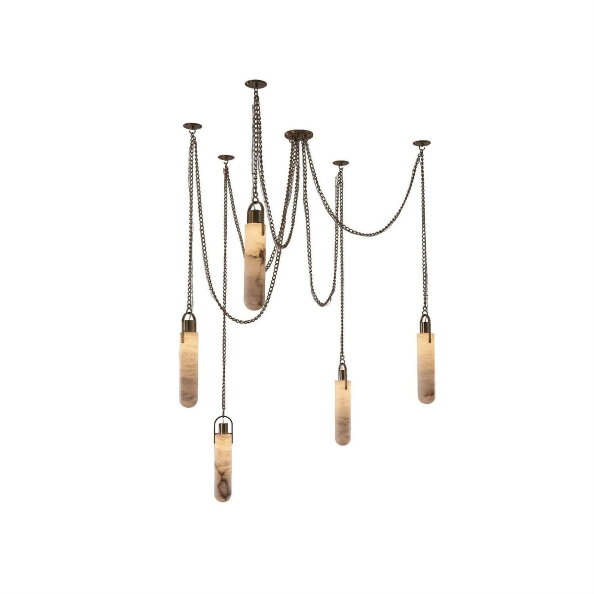 Chain Chandelier in alabaster for Dining Room by AUVIELIGHT