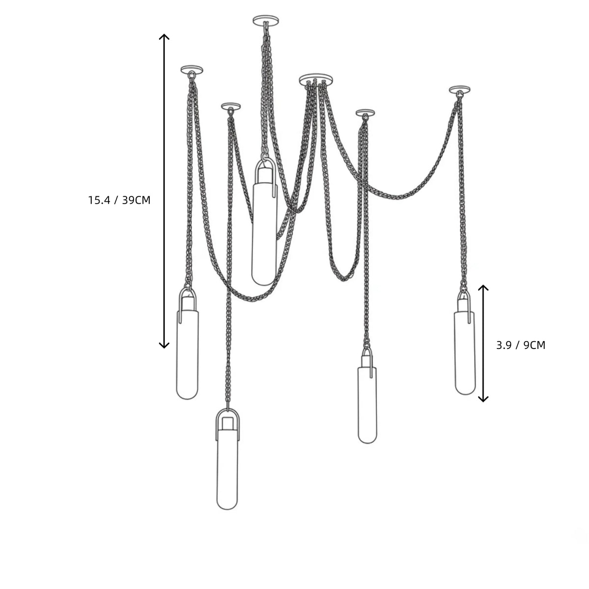 Chain Chandelier in alabaster for Dining Room by AUVIELIGHT