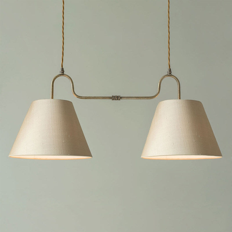Althea Dual Pendant Light in linen for Kitchen Island by AUVIELIGHT