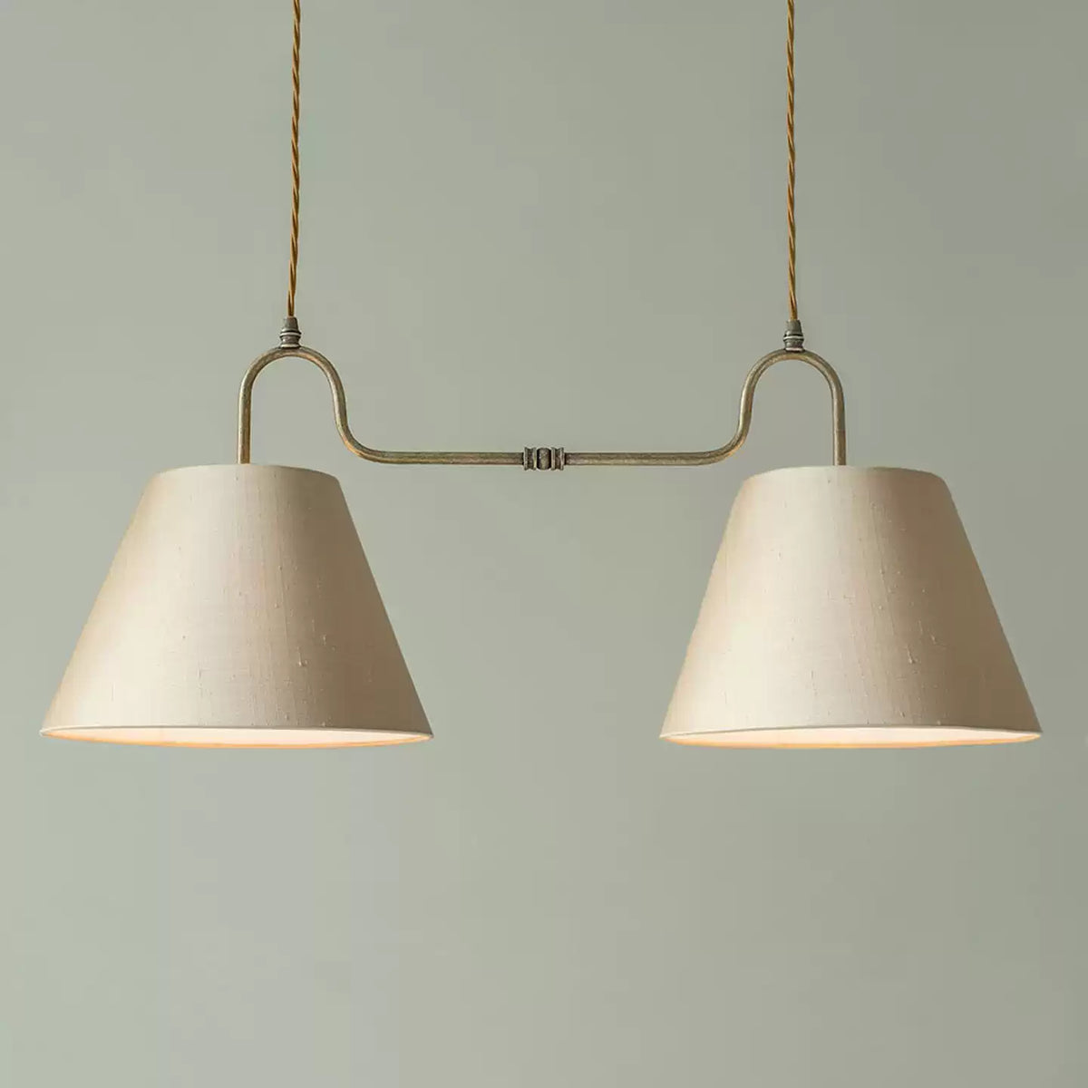 Althea Dual Pendant Light in linen for Kitchen Island by AUVIELIGHT