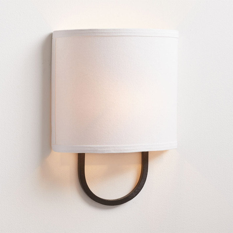 Althea Loop Wall Sconce in linen for Hallway by AUVIELIGHT, Dia 24cm x H 21cm / ∅ 6.7″ x H 7.8″ / Black & White