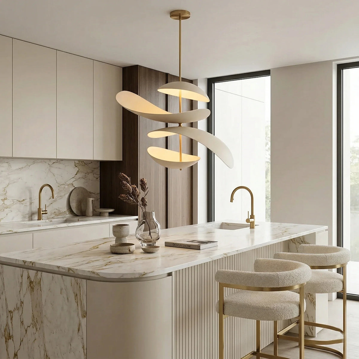 Aluminum Petal Chandelier for Dining Room by AUVIELIGHT