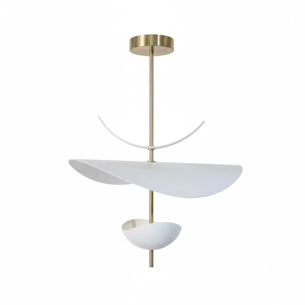 Aluminum Petal Chandelier for Dining Room by AUVIELIGHT, 3 layers ∅ 15.7″ x W 10.2″ x H 11.8″ / Gold & White and 1 other sizes