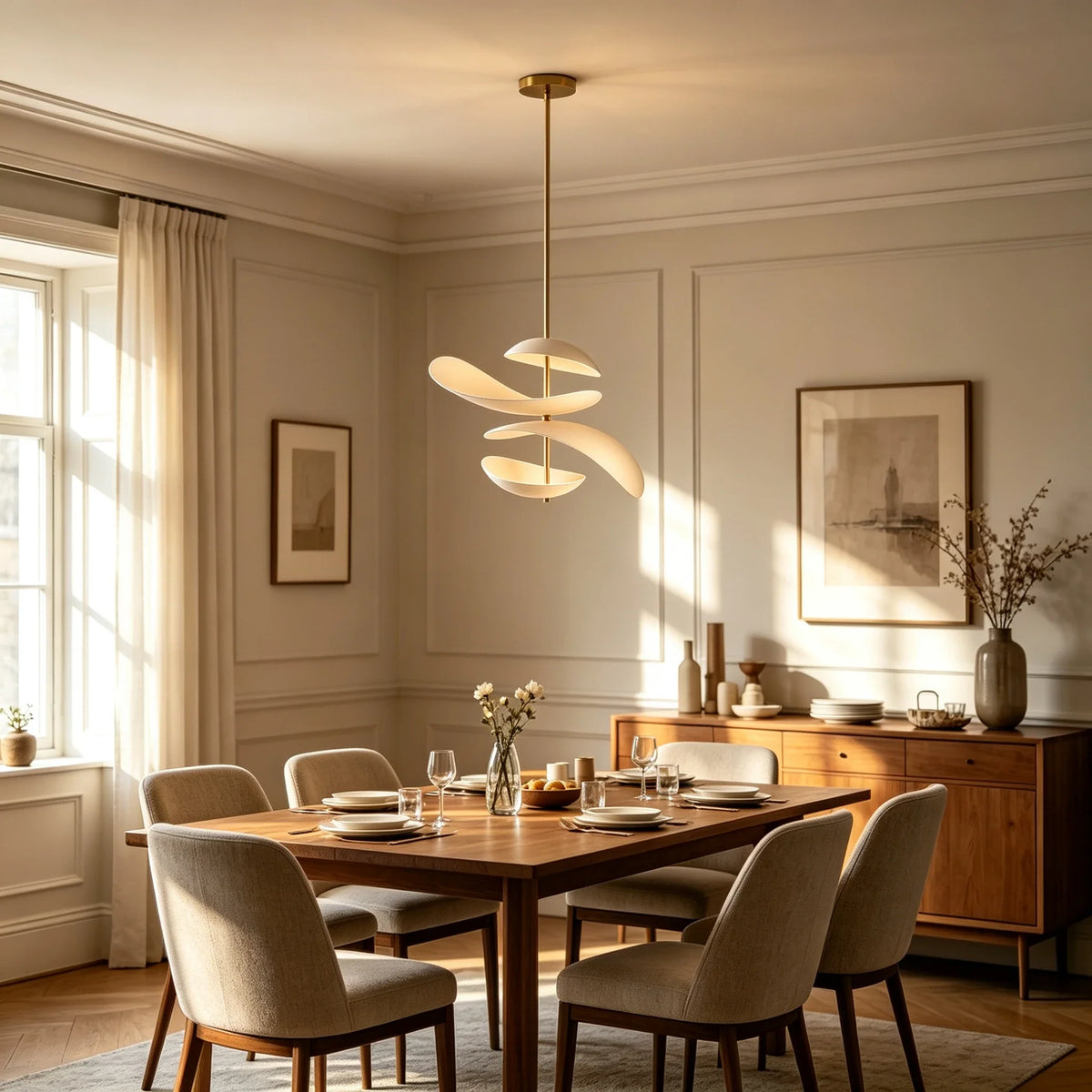 Aluminum Petal Chandelier for Dining Room by AUVIELIGHT